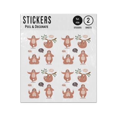 Picture of Sloths Hanging Tree Yoga Collection Sticker Sheets Twin Pack