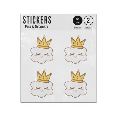 Picture of Smiling Cloud With Crown Kawaii Sticker Sheets Twin Pack