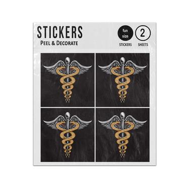 Picture of Snake Art Winged Staff Sticker Sheets Twin Pack