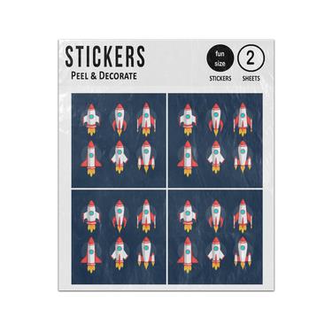 Picture of Spaceship Rocket Set Collection Sticker Sheets Twin Pack