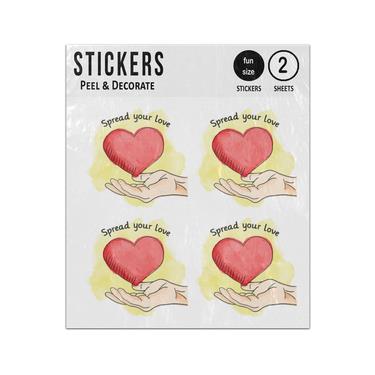 Picture of Spared Your Love Hand Holding Heart Watercolour Sticker Sheets Twin Pack
