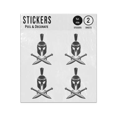 Picture of Spartan Warrior Helmet With Crossed Swords Sticker Sheets Twin Pack