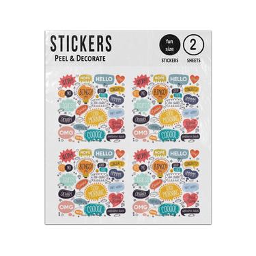 Picture of Speech Bubbles Hand Drawn Collection Sticker Sheets Twin Pack