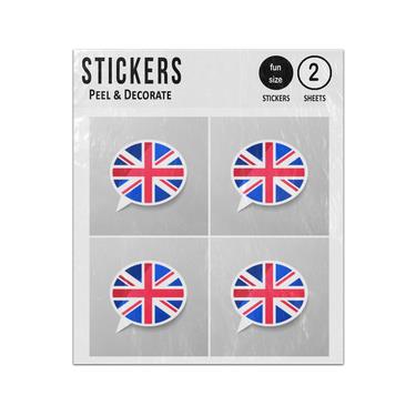 Picture of Speech Bubble Shape With Great Britain Flag Sticker Sheets Twin Pack