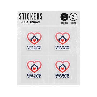 Picture of Stay Home Stay Safe Home Inside Heart Sticker Sheets Twin Pack