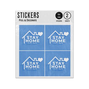Picture of Stay Home Stay Safe Inside House Heart Sticker Sheets Twin Pack