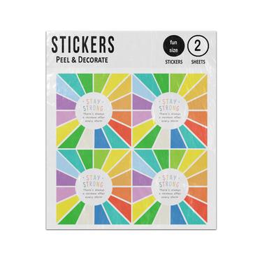 Picture of Stay Strong Always A Rainbow After Every Storm Motivational Quote Sticker Sheets Twin Pack