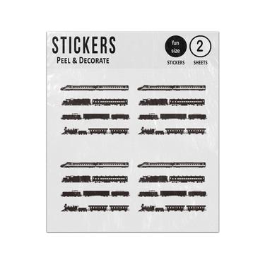 Picture of Steam Diesel Electric Passenger Trains Silhouette Set Sticker Sheets Twin Pack