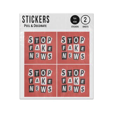 Picture of Stop Face News Newspaper Cut Out Writing Sticker Sheets Twin Pack