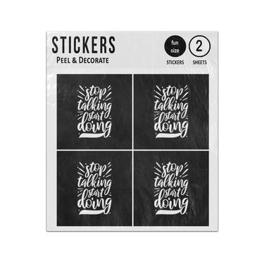 Picture of Stop Talking Start Doing Typography Quote Sticker Sheets Twin Pack