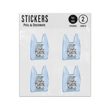 Picture of Stop Using Plastic Bags Zero Waste Save Planet Sticker Sheets Twin Pack