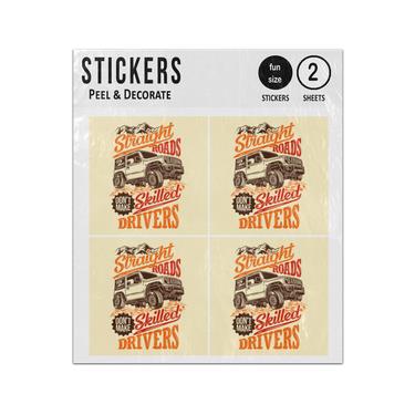 Picture of Straight Roads Dont Make Skilled Drivers Off Road 4X4 Quote Sticker Sheets Twin Pack