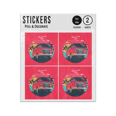 Picture of Summer Trip Retro Camper Van Sticker Sheets Twin Pack