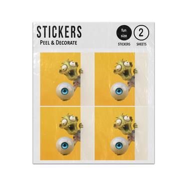 Picture of Surprise Peaking Zombie Holding Eye Ball Sticker Sheets Twin Pack
