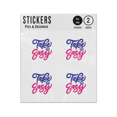 Picture of Take It Easy Typography Quote Sticker Sheets Twin Pack