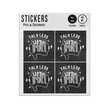 Picture of Talk Less Listen More Headphones Silhouette Sticker Sheets Twin Pack