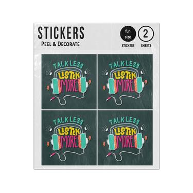 Picture of Talk Less Listen More Quote Typography Sticker Sheets Twin Pack