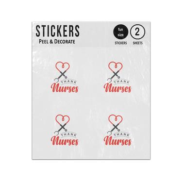 Picture of Thank Nurses Medical Stethoscope Heart Sticker Sheets Twin Pack