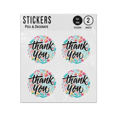 Picture of Thank You Floral Circle Sticker Sheets Twin Pack