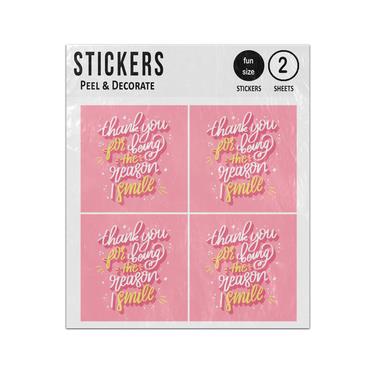 Picture of Thank You For Being The Reason I Smile Romantic Message Sticker Sheets Twin Pack