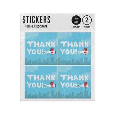 Picture of Thank You Sky Airplane Skywriting Plane Smoke Sticker Sheets Twin Pack