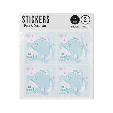 Picture of The Lovely One Blue Dolphin Sailor Hat Sticker Sheets Twin Pack