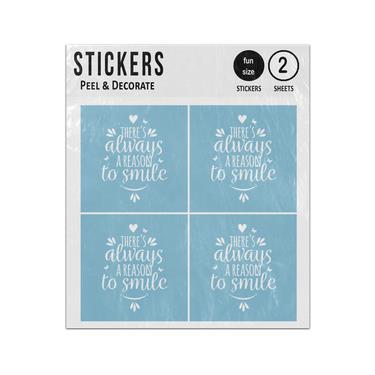 Picture of Theres Always A Reason To Smile Inspirational Quote Sticker Sheets Twin Pack