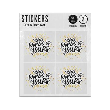 Picture of The World Is Yours Travel Inspiration Quote Sticker Sheets Twin Pack