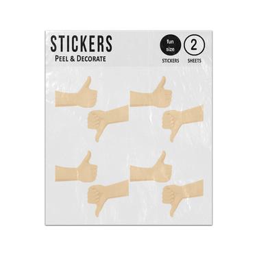 Picture of Thumb Up Down Common Hand Gestures Approval Disapproval Sticker Sheets Twin Pack