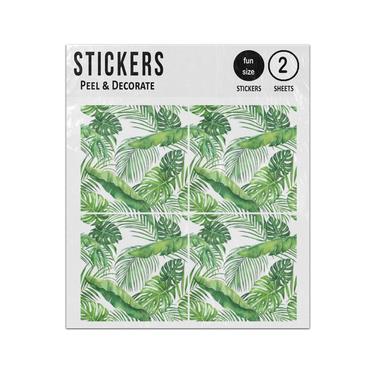 Picture of Tropical Monstera Palm Leaves Pattern Sticker Sheets Twin Pack