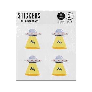 Picture of Ufo Spaceship Take Human Ray Light Silhouette Sticker Sheets Twin Pack
