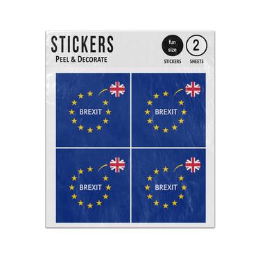 Picture of Uk Flag Separating From European Union Flag Sticker Sheets Twin Pack