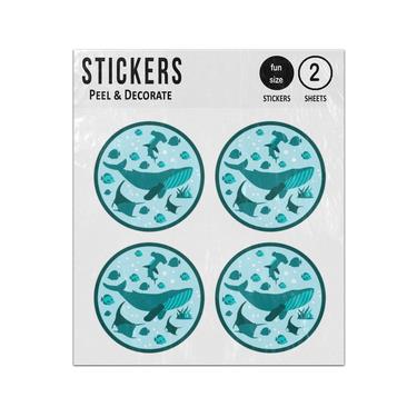 Picture of Underwater Life Whales Stingray Fish Tank Globe Sticker Sheets Twin Pack