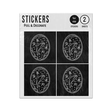 Picture of Underwater Whale Jelly Fish Line Drawing Sticker Sheets Twin Pack