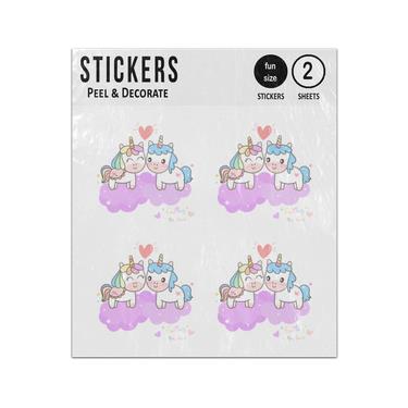 Picture of Unicorn Couple Love On Clouds Sticker Sheets Twin Pack