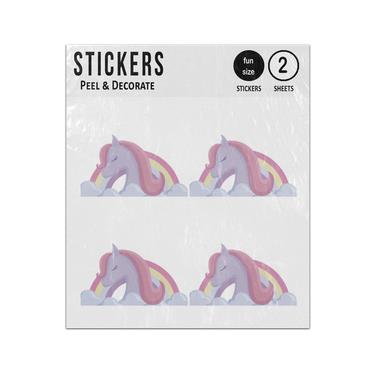 Picture of Unicorn Head In Clouds Rainbow Sticker Sheets Twin Pack