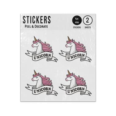 Picture of Unicorn Pink Mane Mascot Sticker Sheets Twin Pack