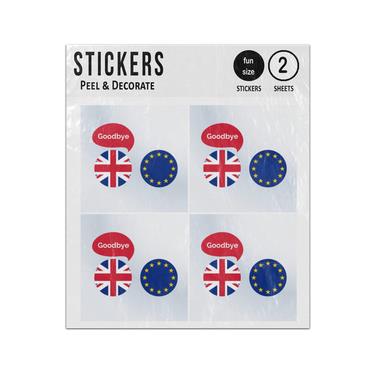 Picture of United Kingdom Saying Goodbye European Union Flags Sticker Sheets Twin Pack