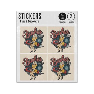 Picture of Vinatage Girls Barber Shop Sticker Sheets Twin Pack