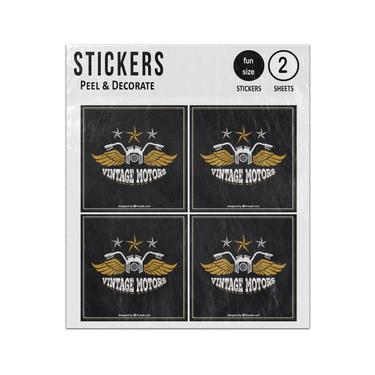 Picture of Vintage Motors Motorbike Handlebars With Wings Sticker Sheets Twin Pack