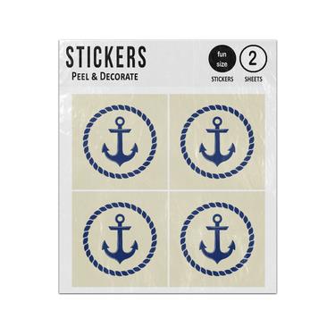 Picture of Vintage Style Anchor And Rope Circle Sticker Sheets Twin Pack