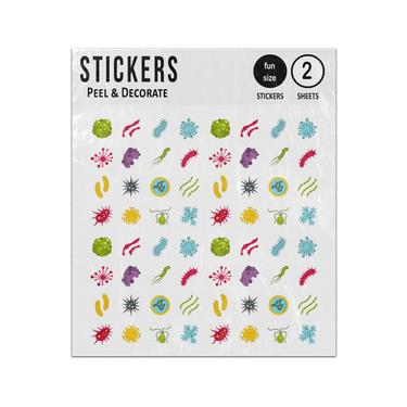 Picture of Virus Bacteria Fungal Tiny Microorganisms Collection Set Sticker Sheets Twin Pack