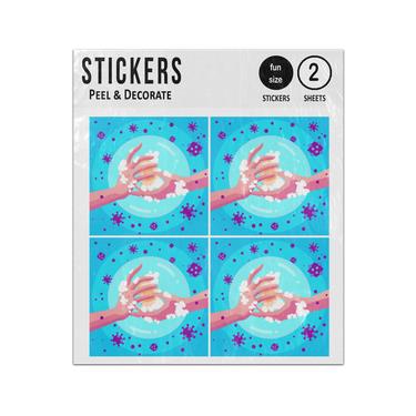 Picture of Virus Prevention Washing Hands Concept Drawing Sticker Sheets Twin Pack