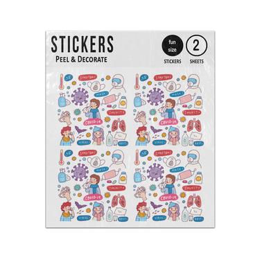 Picture of Virus Symptoms Mask Rest Clean Elements Set Collection Sticker Sheets Twin Pack