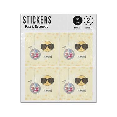 Picture of Vitamin D Sunshine Destroy Viruses Scared Sticker Sheets Twin Pack