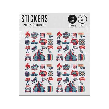 Picture of Wake Up Revolution Socialism Power Liberty Unity Struggle Freedom Symbols Sticker Sheets Twin Pack