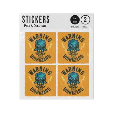 Picture of Warning Biohazard Skull Wearing Mask Sticker Sheets Twin Pack