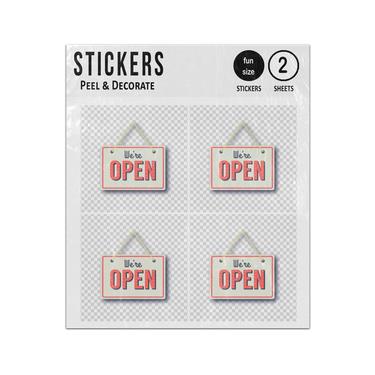 Picture of We Are Open Hanging Shop Style Sticker Sheets Twin Pack
