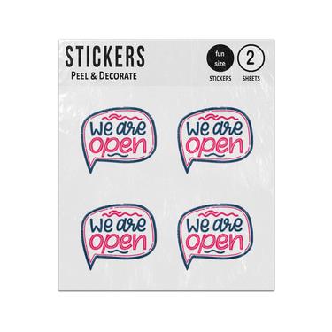 Picture of We Are Open Speech Bubble Sticker Sheets Twin Pack