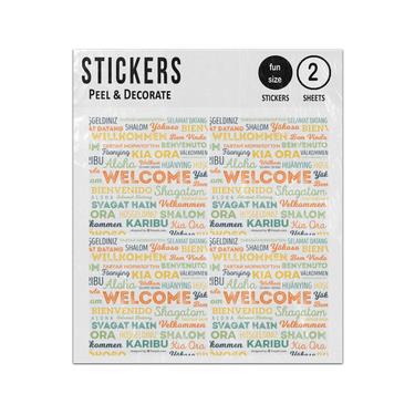 Picture of Welcome Willkommen Shalom Beinvenido Karibu Aloha Languages Sticker Sheets Twin Pack